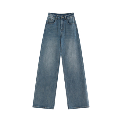 显瘦高经典百搭直筒牛仔裤