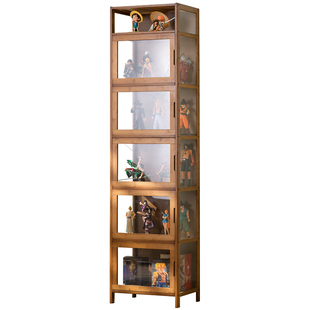 手办展示柜玩具高达吧唧收纳盒仿亚克力玻璃摆件透明家用模型架子