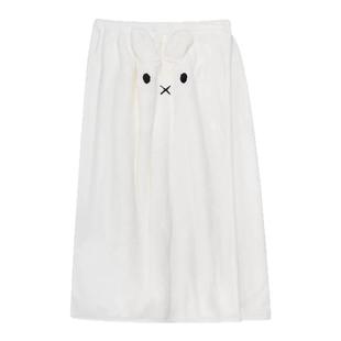 珊瑚绒浴裙成人可穿裹巾浴袍女款速干大毛巾学生宿舍可爱卡通浴巾