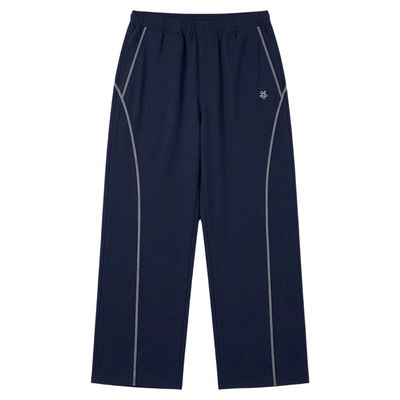 AFTERGLOW四季款垂感健身空气层卫裤 结构分割宽松直筒运动长裤