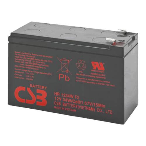 CSB希世比蓄电池HR1234W 12V34W免维护医疗设备精密仪器UPS用国产