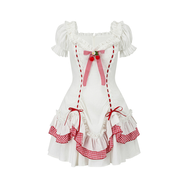 LaceMade 莓莓玛丽猫 法式甜美小白裙少女公主裙长短款连衣裙夏季