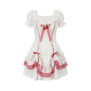 LaceMade 莓莓玛丽猫 法式甜美小白裙少女公主裙长短款连衣裙夏季