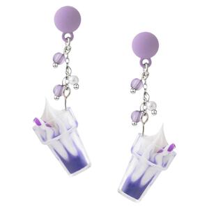 原创设计「蓝莓圣代」甜酷少女紫色耳钉女个性小众耳环耳夹耳饰品