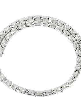 高档锗石项链磁石疗助睡眠防辐射个性大气纯钛钢护颈椎项圈不褪色