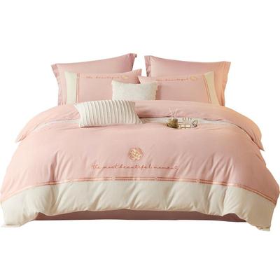 博洋家纺磨毛四件套纯棉加厚全棉床单被罩刺绣床上用品冬季三件套