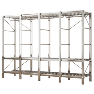 2025新款不锈钢衣帽间钢架折叠衣柜结实耐用出租衣柜阳台挂衣架