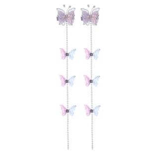 儿童粉色蝴蝶珍珠发夹超仙小女孩发饰公主流苏编发链女童发卡头饰