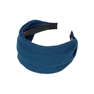 超宽羊毛发箍女保暖孔蓝色气质显白头箍遮白发饰头饰韩国简约优雅