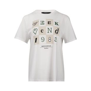 MaxMara麦丝玛拉女士字母数字套头圆领短袖T恤女2026年新品推广