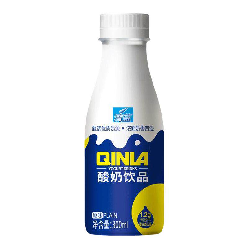清蓝原味瓶装酸奶整箱批发特价300ml*6瓶早餐酸奶牛奶整箱