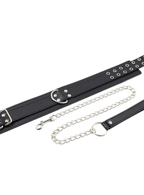 皮质手脚铐剧本杀魔术道具项圈sp马鞭cosplay金属链可易调节长短