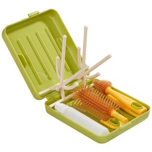 贝之旅便携奶瓶刷婴儿专用硅胶清洗刷套装清洁刷收纳盒旅行沥水架