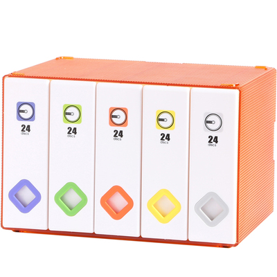 时代良品 高档创意120片CD盒光盘盒办公大容量CD收纳盒塑料带标签