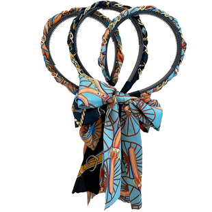 编发发箍女2025新款夏季蝴蝶结飘带发带丝巾绑发丝带头箍发卡头饰