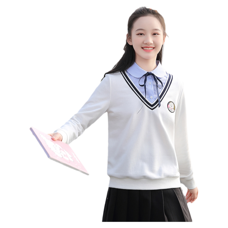 初中生假两件卫衣少女中学生长袖