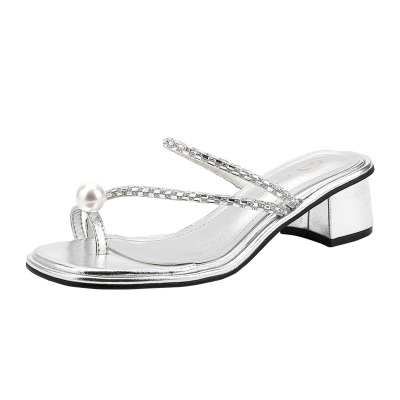 小码凉拖鞋女313233外穿夹趾珍珠