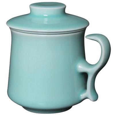 瓯江龙泉青瓷带盖大容量茶杯