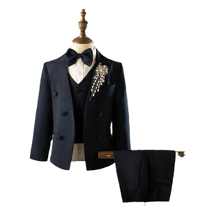 儿童西装套装男童高端走秀礼服花童小西服主持服装朗诵钢琴演出服