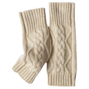 羊绒手套露指女秋冬季保暖纯色百搭扭花半指护手腕袖套无手指套厚