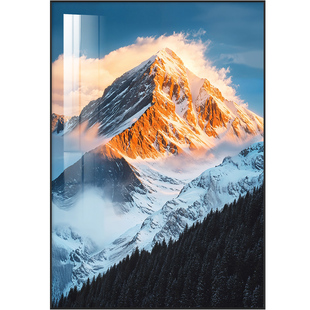 日照金山风景客厅装饰画现代简约高级感玄关走道壁画走廊挂画