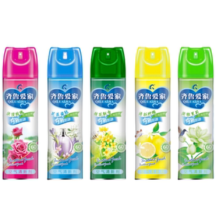 齐鲁爱家空气清新剂家用汽车卧室内芳香房间酒店k厕所喷雾剂500ml