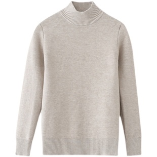 秋冬白色一体绒毛衣女加绒加厚内搭大码半高领针织衫保暖打底上衣