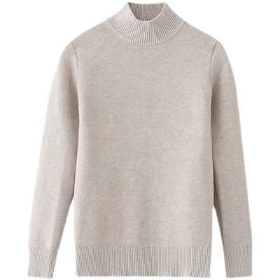 秋冬白色一体内搭保暖打底针织衫