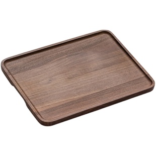 黑胡桃木托盘长方形木质茶托盘家用日式实木餐盘原木收纳盘点心盘