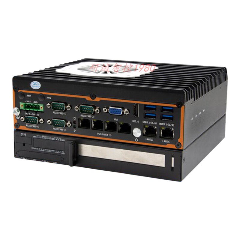 研域G3260F-L6E1嵌入式迷你工控机12450机器视觉工业电脑6网口POE