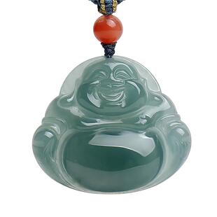 印象眸A货翡翠吊坠男女款蓝水观音弥勒佛公项链正品玉坠玉石挂件