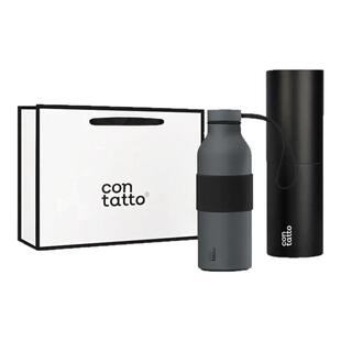 contatto保温杯男款大容量水杯子外出便携吸管杯高级感轻奢高颜值