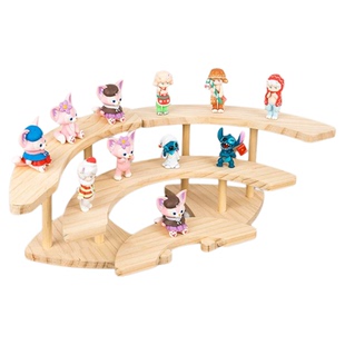 纯实木原木剧场置物架多层桌面书架置物架北欧风创意实木简易家用