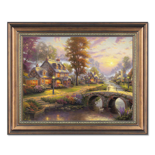 美式装饰画餐厅墙面挂画饭厅客厅壁画卧室厨房欧式托马斯风景油画