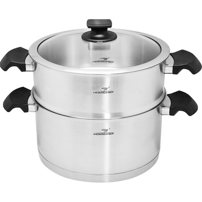 不锈钢两层蒸锅复合加厚底燃气炉