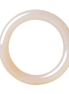 凤飞凰和田玉藕粉圆条手镯女款