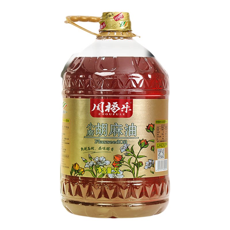 周福乐宁夏小磨胡麻油5L桶装