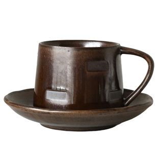 WOPU原创高颜值小众中古复古手作粗陶咖啡杯高级感小资水杯伴手礼