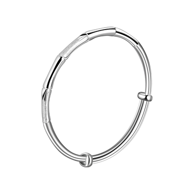 老银匠甜美女999足银竹节银手镯