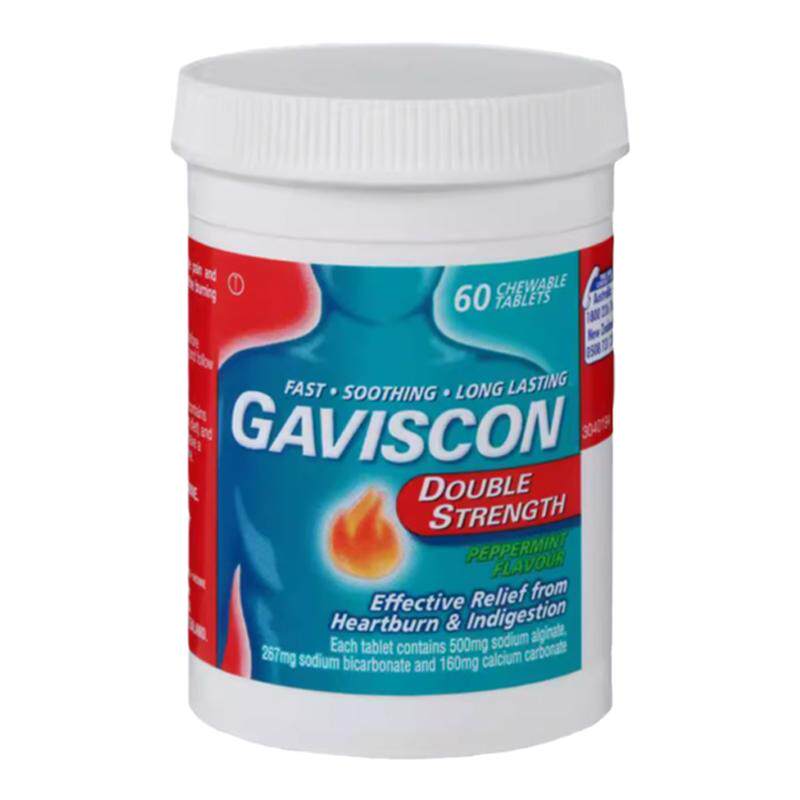 新西兰药房 Gaviscon嘉胃斯康双效加强型咀嚼片60粒反胃酸胃灼热