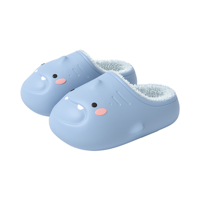 latetime小鲨鱼儿童防水棉拖鞋