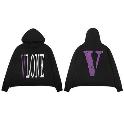 VLONE大logo系列Staple Hoodie经典大Logo连帽卫衣情侣款黑色白色