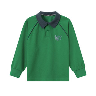多多家男童长袖T恤学院风polo衫儿童春装2026新款男孩中大童卫衣