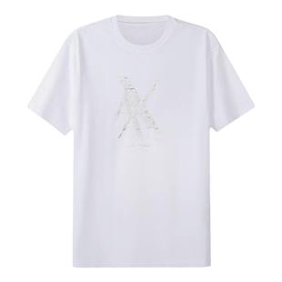 AX阿玛尼 男士棉质圆领短袖男装T恤LOGO图案 3LZTNC ZJ9AZ