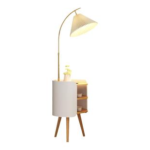 床头柜带灯一体实木原木简约无线充电小型窄儿童替代创意边几置物