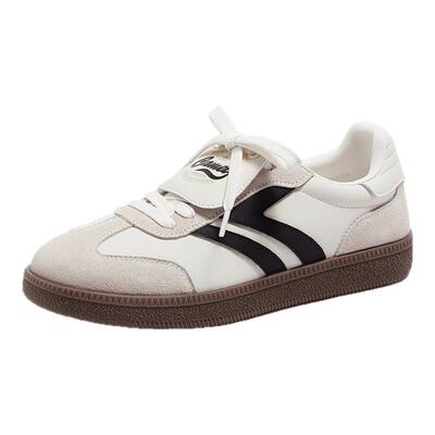 骆驼女鞋2025夏季新款德训鞋女款休闲小白鞋复古厚底跑步运动板鞋