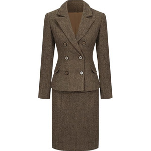 牧神午后ootd羊毛西装套装裙两件套气质高级感秋冬穿搭时尚名媛小香风西服半裙