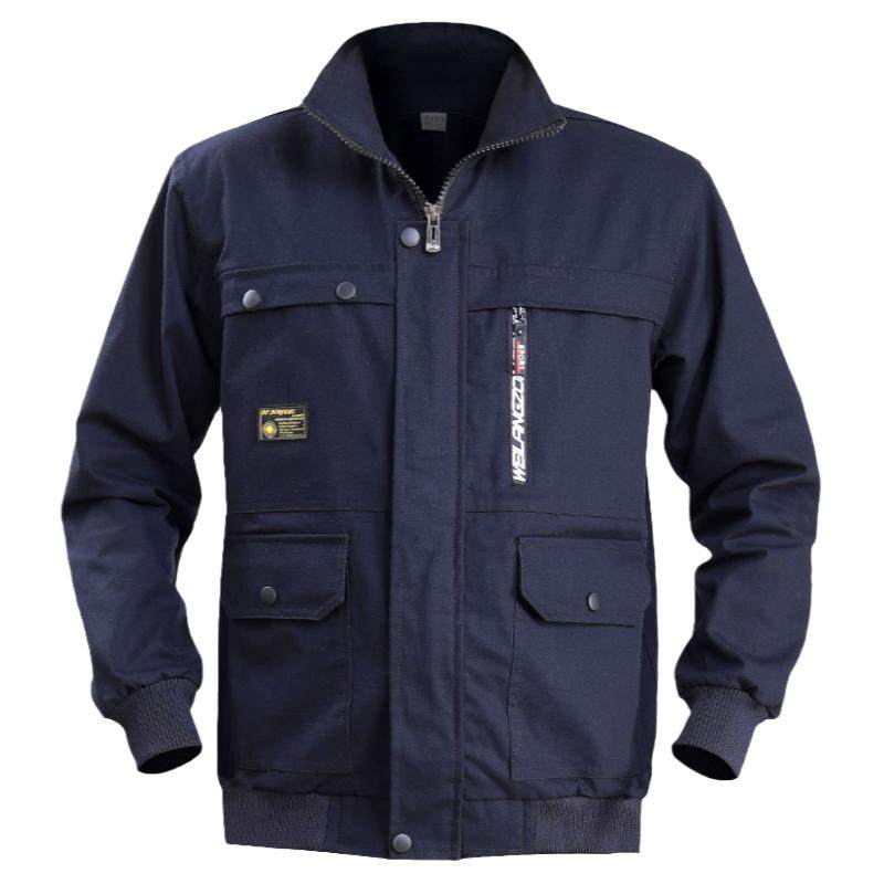 纯棉工作服套装男劳保服春秋加厚电焊服防烫耐磨建筑工地工装定制