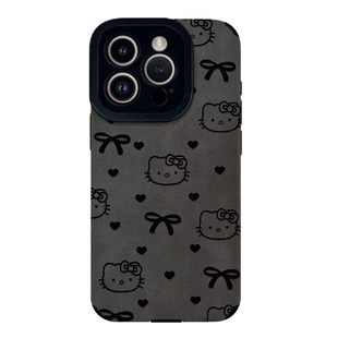 秋冬高级感翻毛皮HelloKitty适用iPhone16苹果15pro手机壳14/13/11小米12vivos18华为p50荣耀mate60红米k70