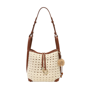 南风Chio2nd 海岛之恋水桶包包女夏季向日葵编织包手提单肩斜挎包